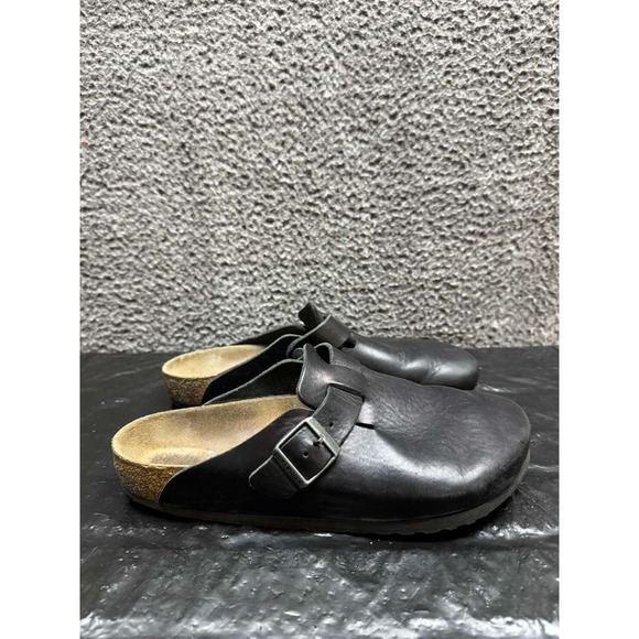Birkenstock Boston Natural Leather Oiled Slip On Clogs Black Mens Size 43 EU - Picture 4 of 10